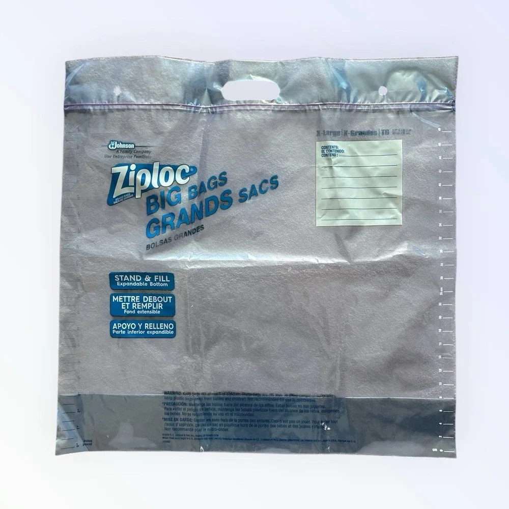 Ziplock Big Bags Pack XL Stand And Fill‎ 10 Gallon Expandable Bottom 1 BAG ONLY